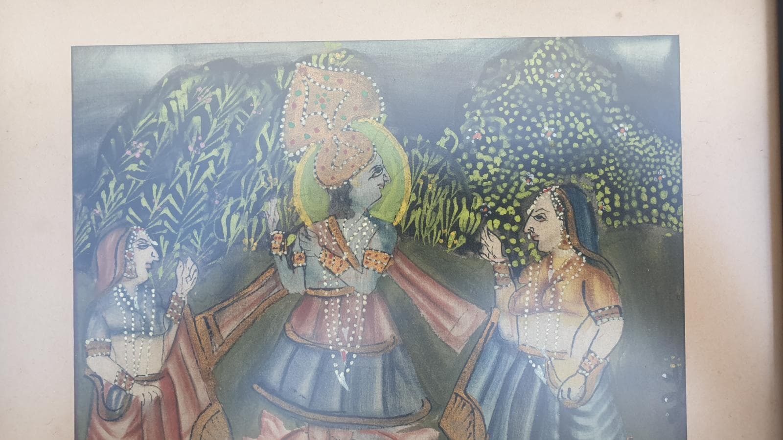 Aguarela com personagens indianas