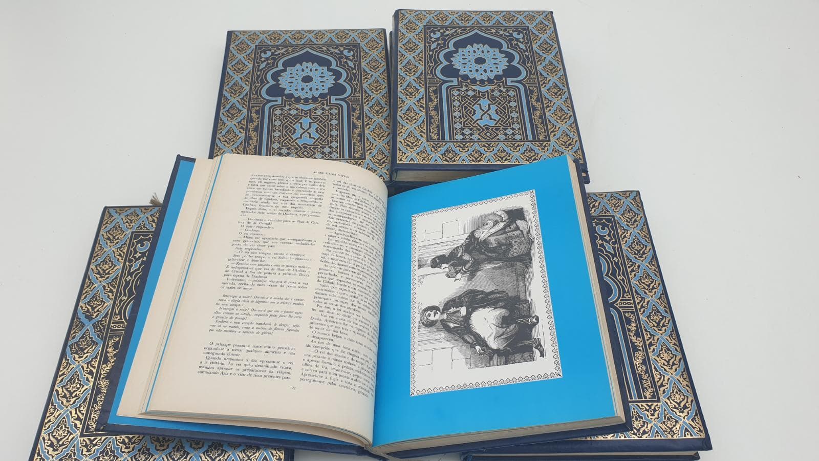 Coleção de 6 volumes, com título “AS MIL E UMA NOITES”