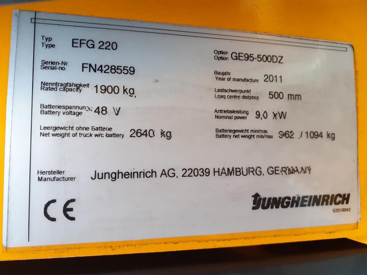 Empilhador elétrico Jungheirich EFG 220 — imagem 11