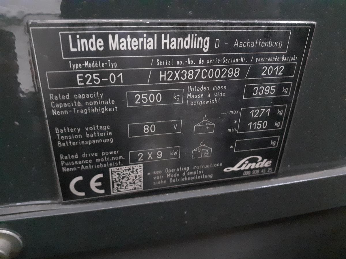 Empilhador Elétrico Linde E25-01 · Ano 2012 — imagem 14
