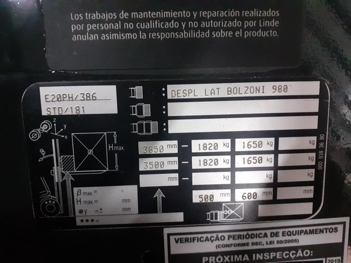 Empilhador Elétrico Linde E20PH — imagem 16
