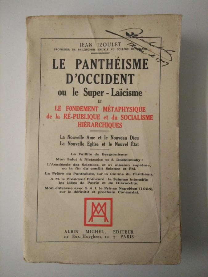 Le Panthéisme D’Occident · Jean Izoulet