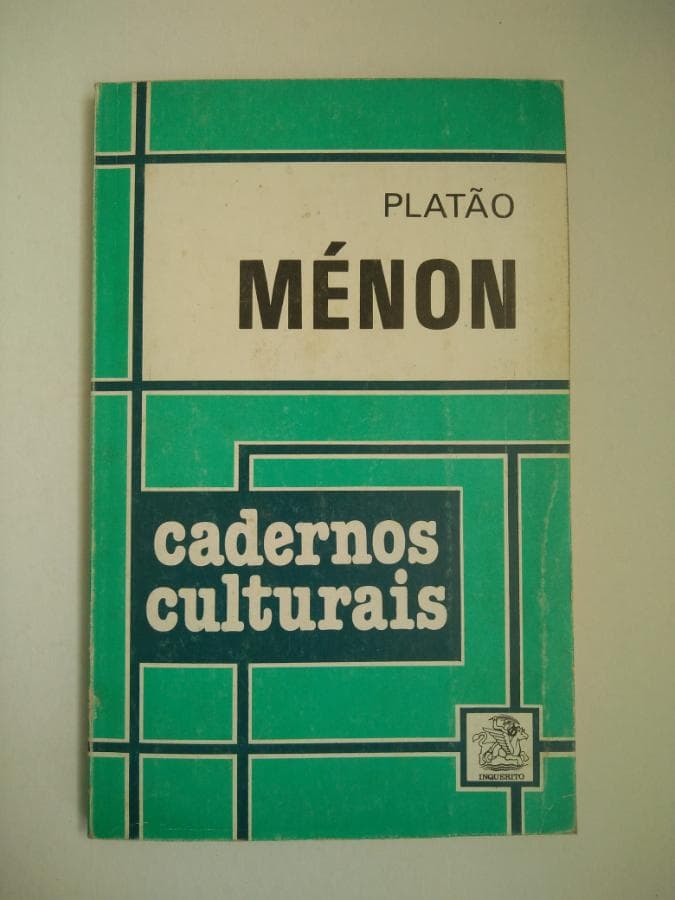 Ménon - Cadernos Culturais · Platão