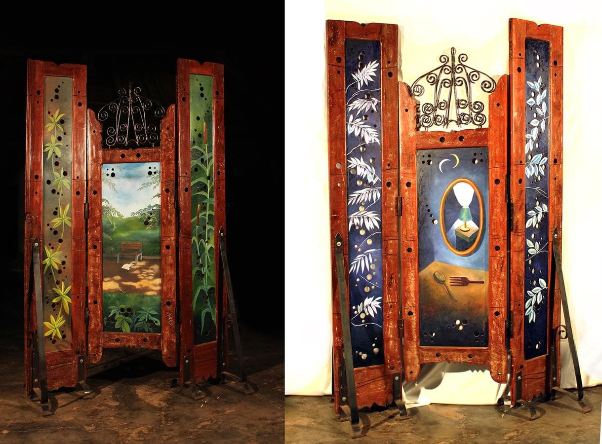 Biombo de dia e noite ( portas recicladas) — imagen 1