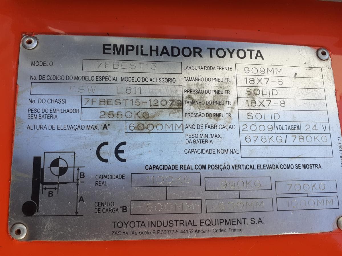 Empilhador Toyota Elétrico 1500kg — image 10