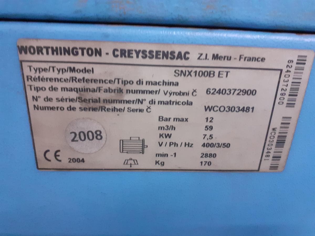 Compressor Worthington SNX100B ET — imagem 10