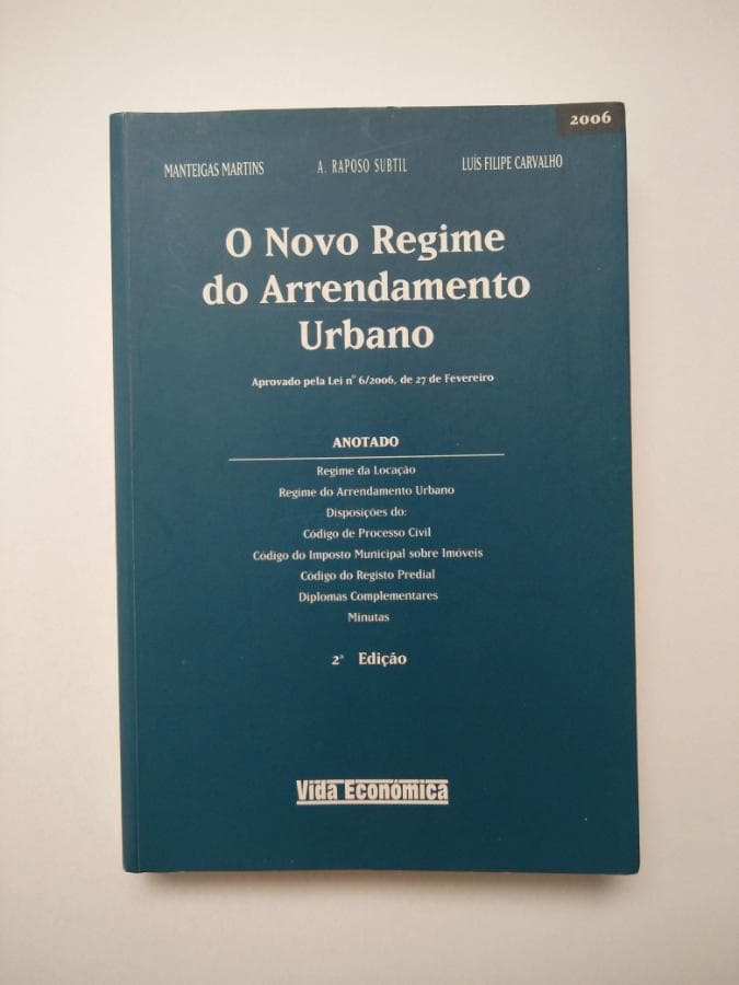 O Novo Regime de Arrendamento Urbano - 2ª Edição — imagen 1