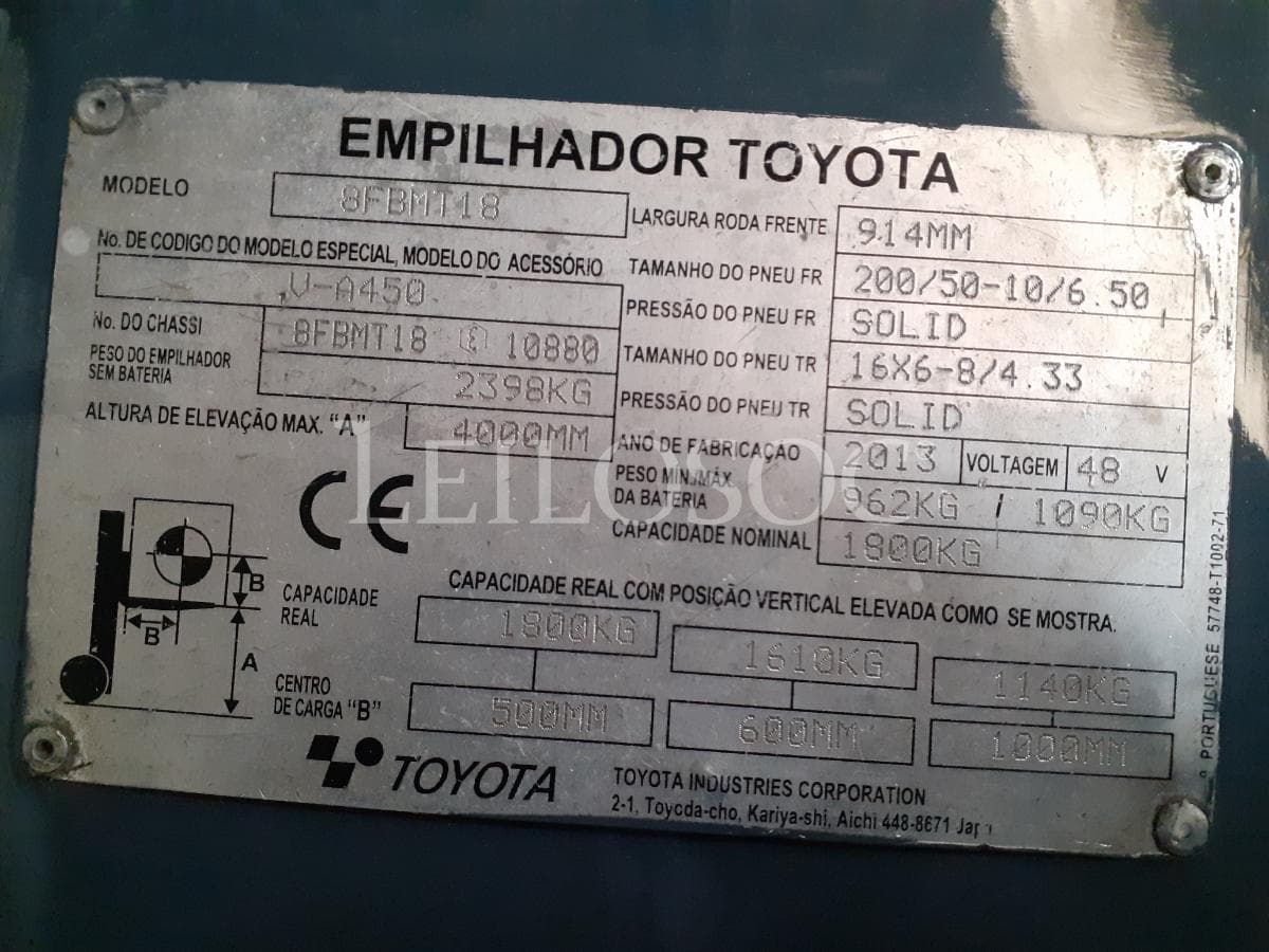 Empilhador Toyota · Elétrico · 1800kg — image 12