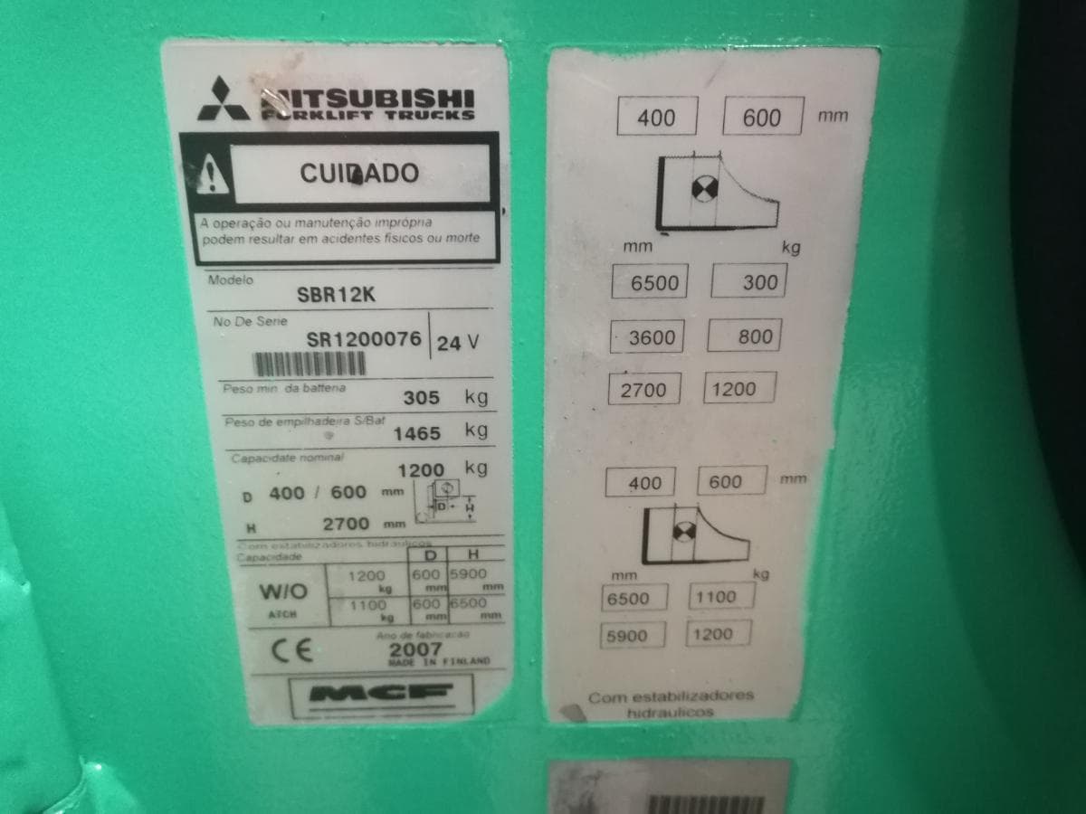 Retrátil Mitsubishi  · 1200Kg · Elevação 6.300mm — imagem 11