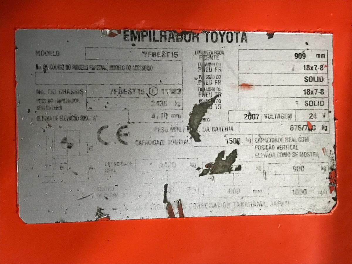 Empilhador Toyota 1500 Kg Elétrico — imagem 12