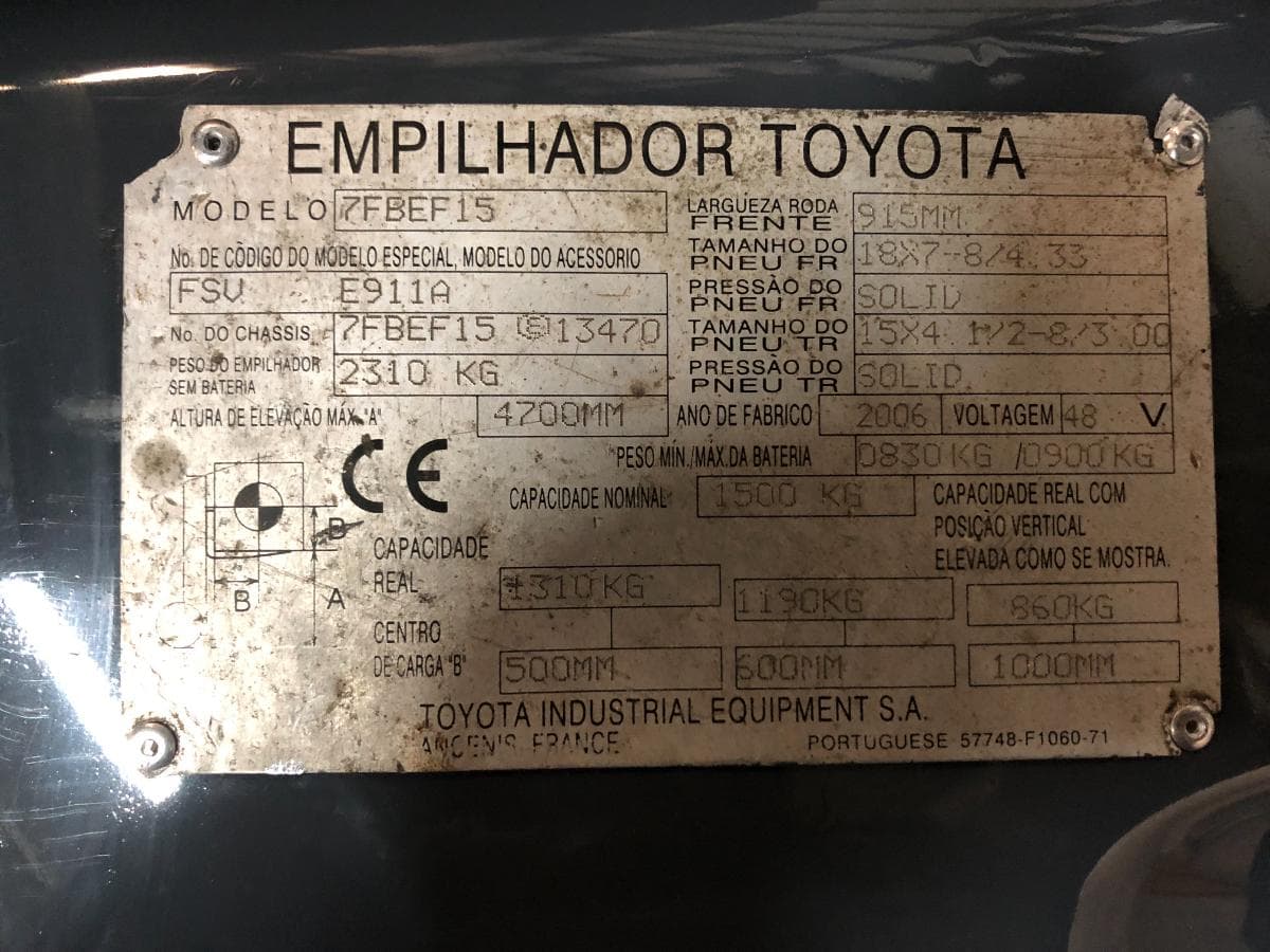 Empilhador Toyota Elétrico 1500KG — imagen 20