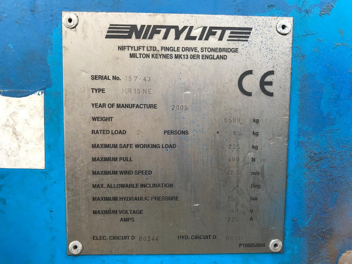 Plataforma Elevatória Niftylift NR15 — image 13
