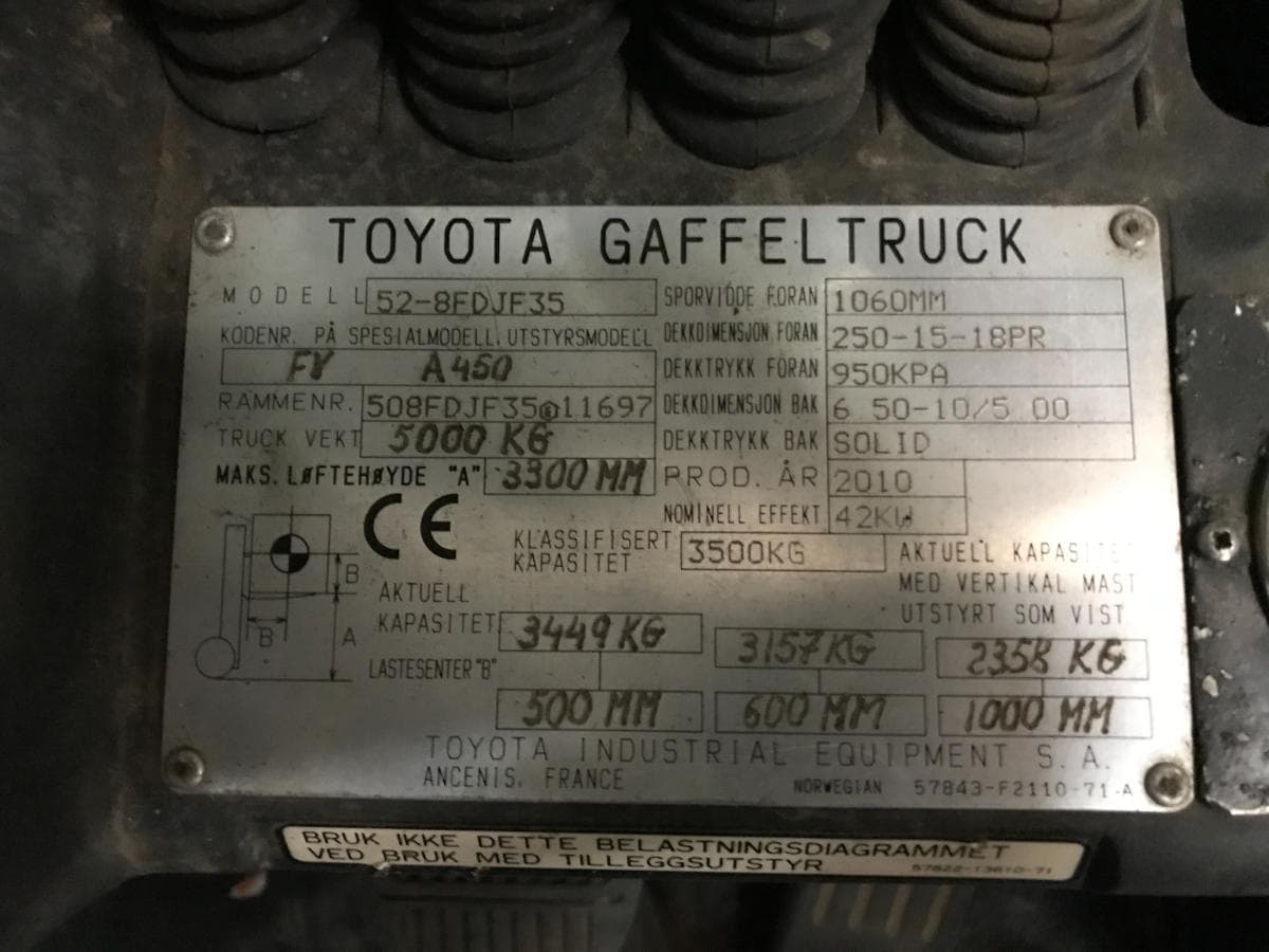 Empilhador Toyota FDJF-35 · Ano 2010 — imagen 11