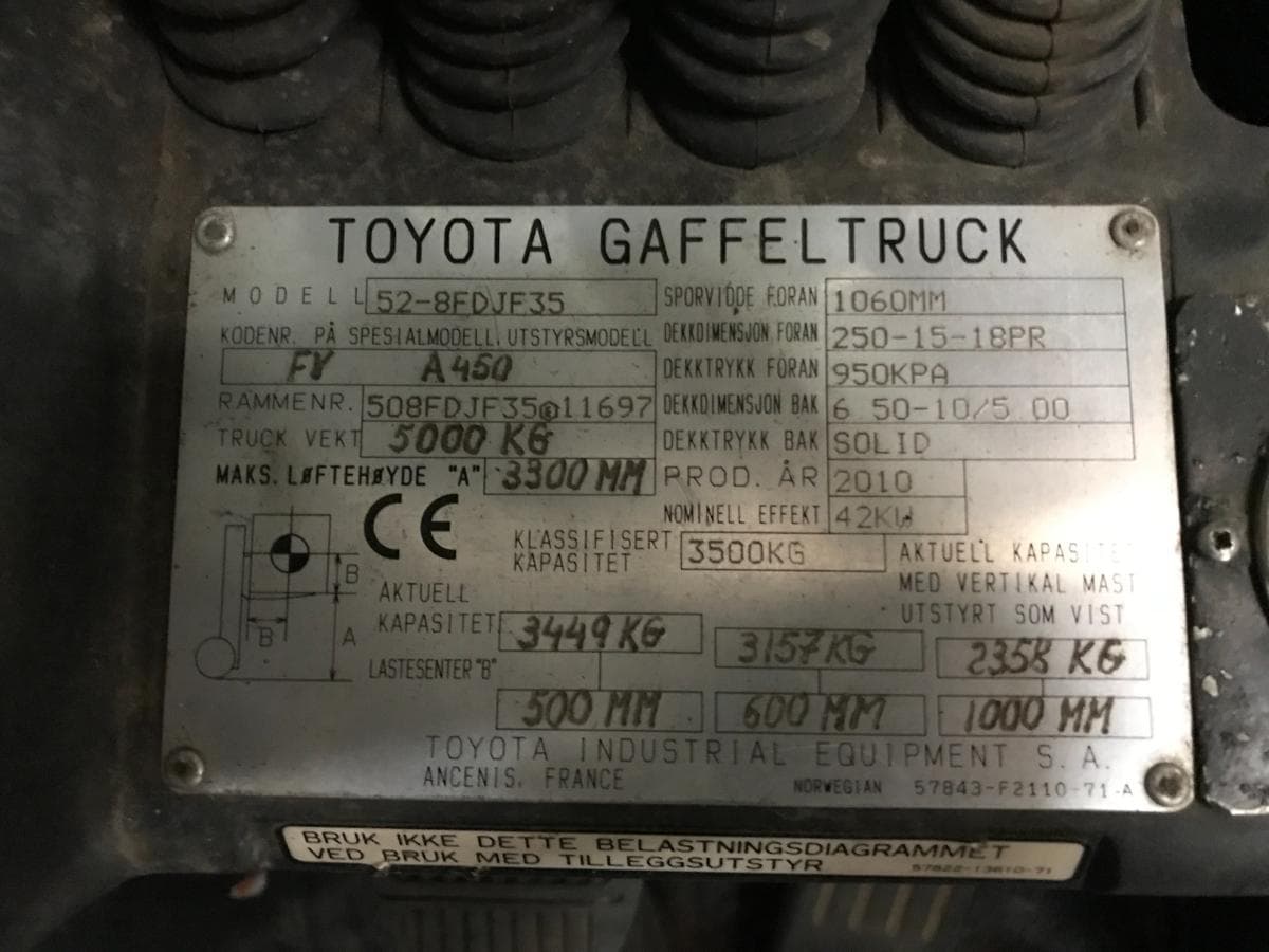 Empilhador Toyota 52-8FDJF-35 — imagem 10