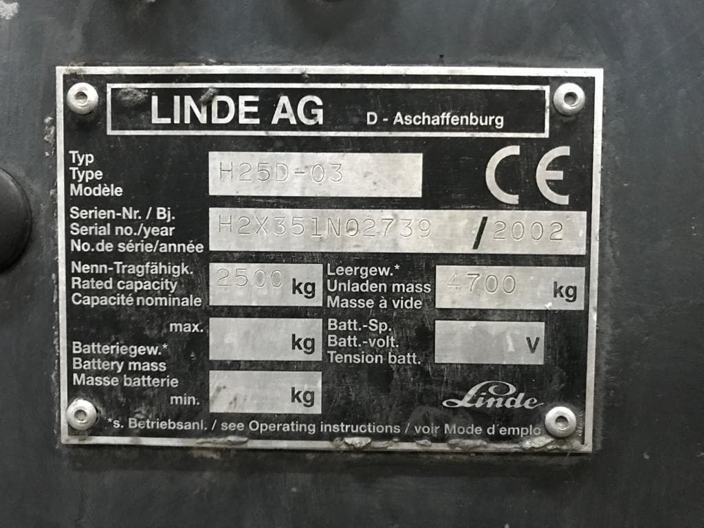 Empilhador Linde H25D-03 · Ano 2002 — imagem 12