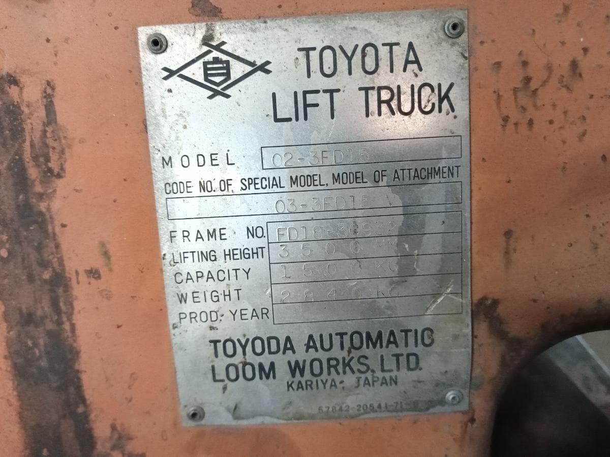 Empilhador Toyota 3F D15 — imagen 17