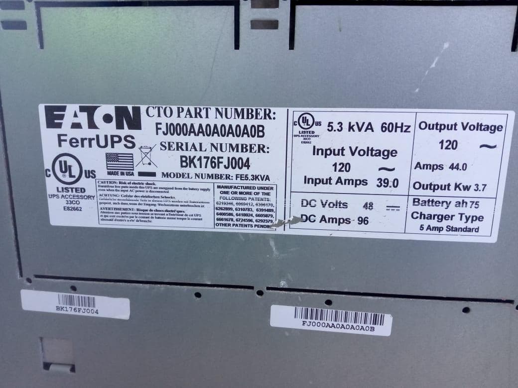 Eaton UPS Ferrups 5.3 KVA 50HZ · — imagem 2