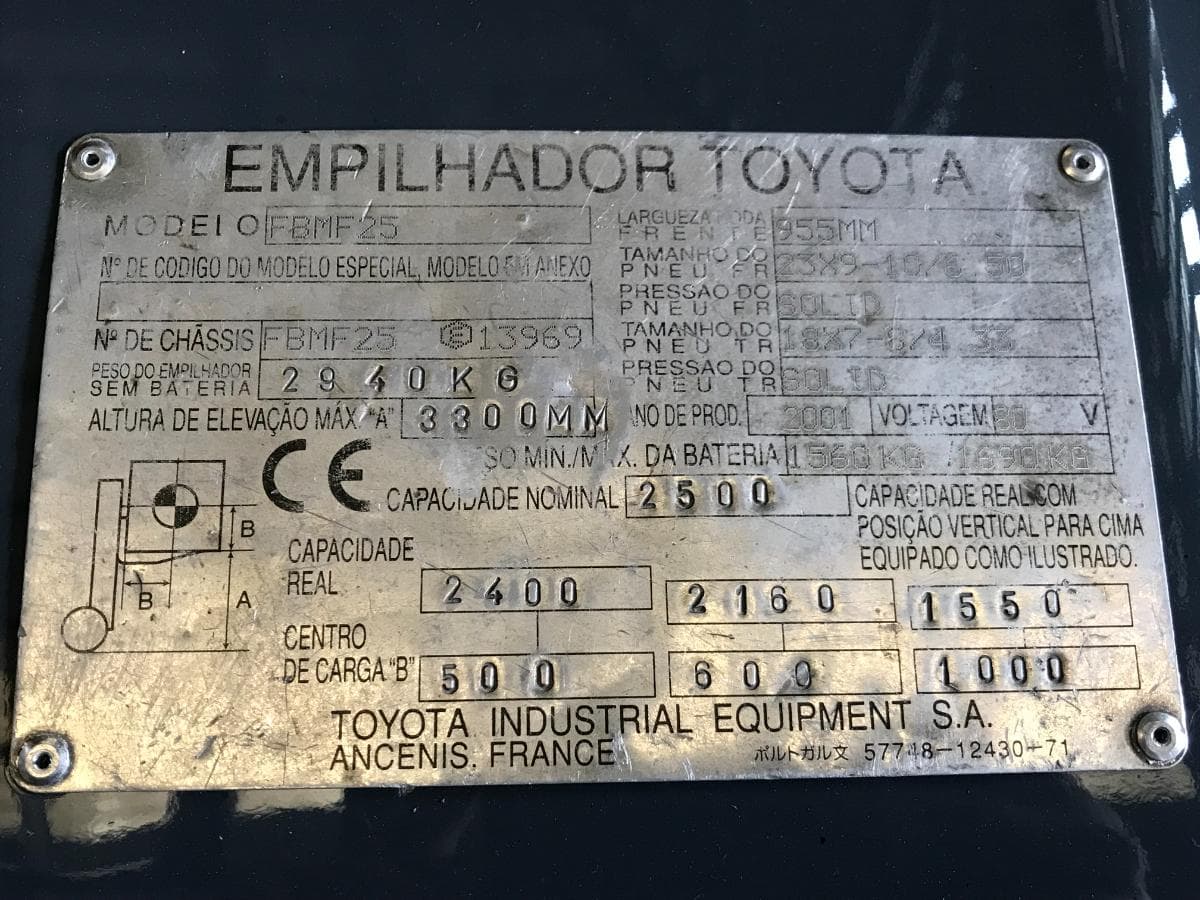 Empilhador Elétrico Toyota 2500Kgs — imagem 11