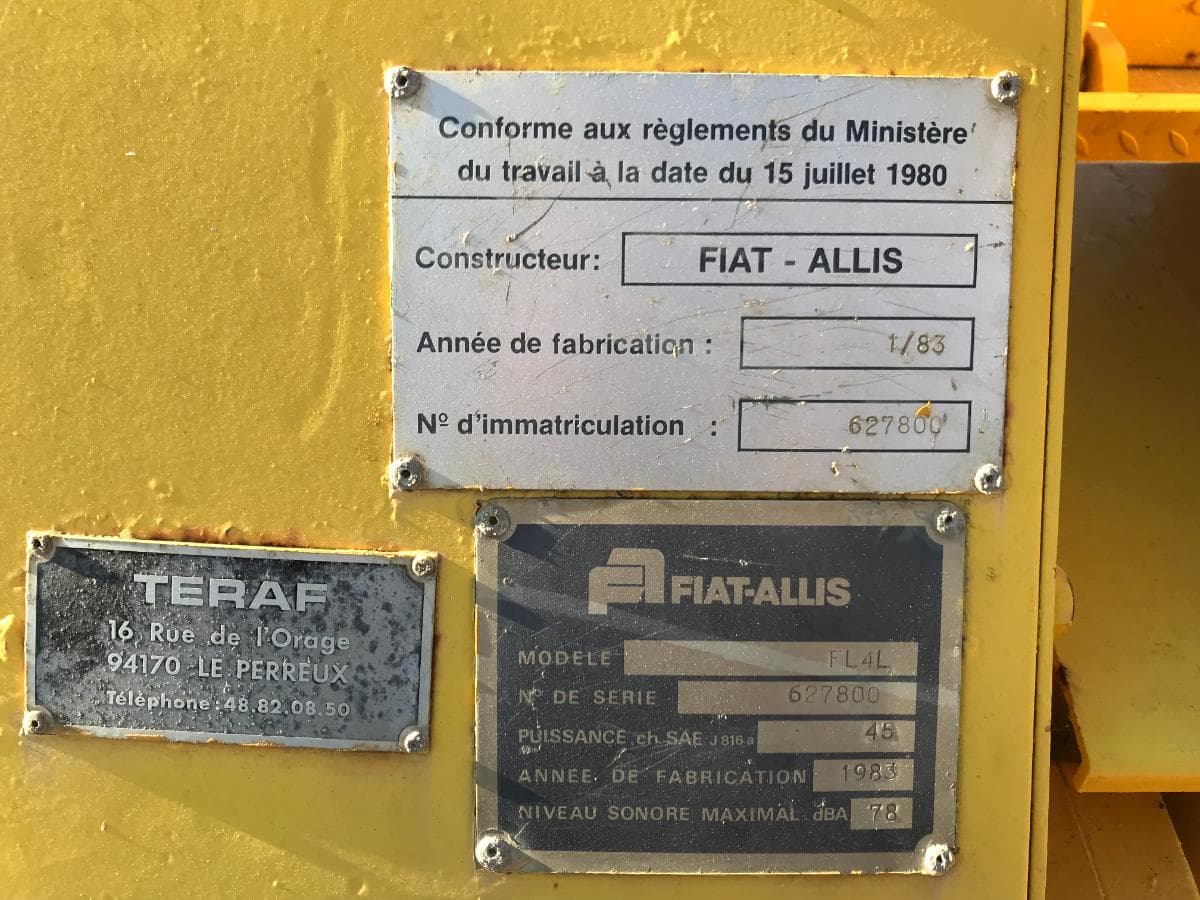 Pá Rastos Fiat Allis FL4L · Ano 1983 — imagem 12