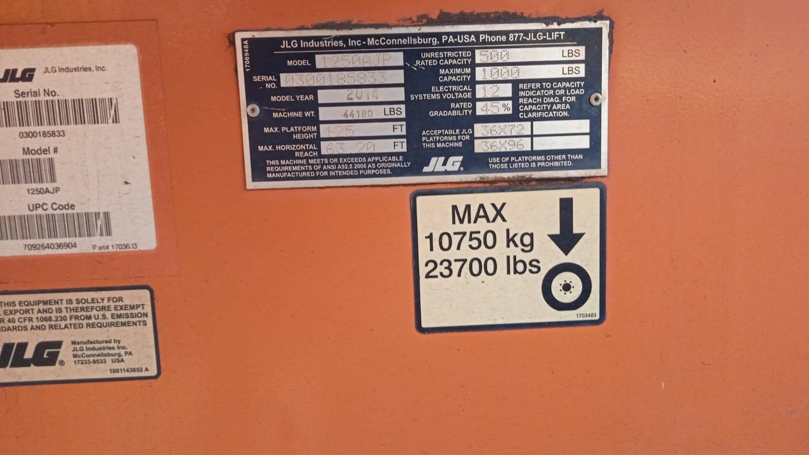 JLG 1250AJP · — imagem 2