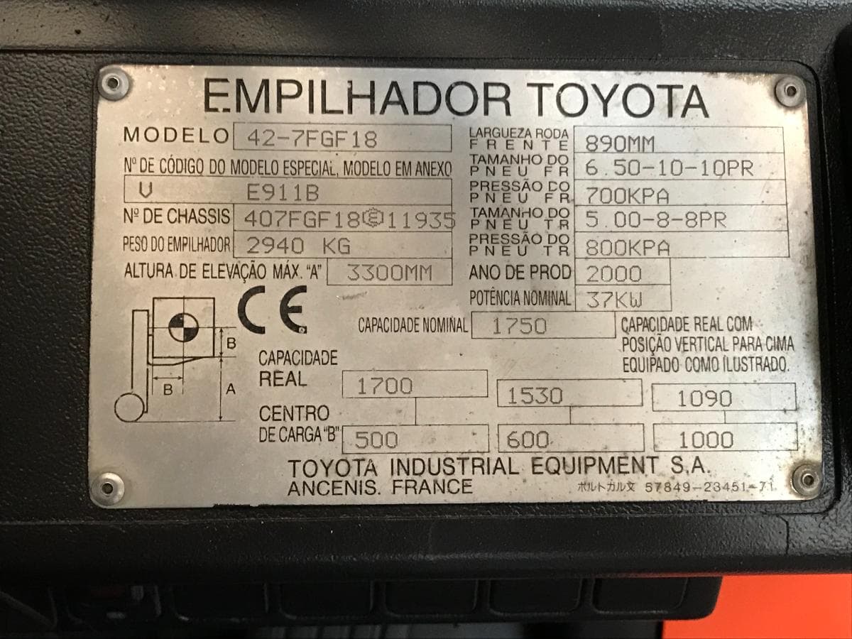 Empilhador Toyota 42-7GF18 · Ano  2000 — imagen 10