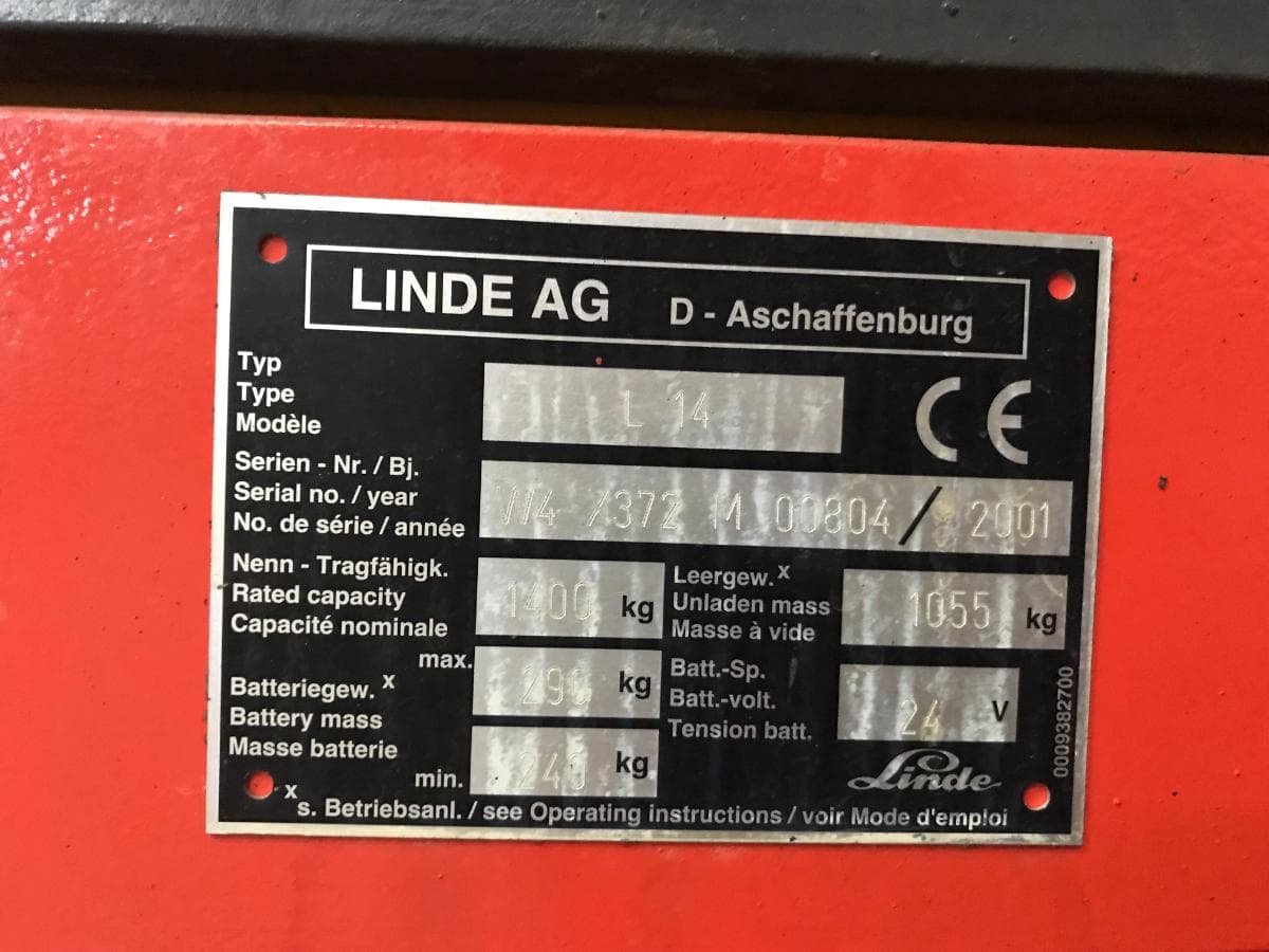 Stacker Linde L14 Elétrico · Ano 2001 — imagem 10