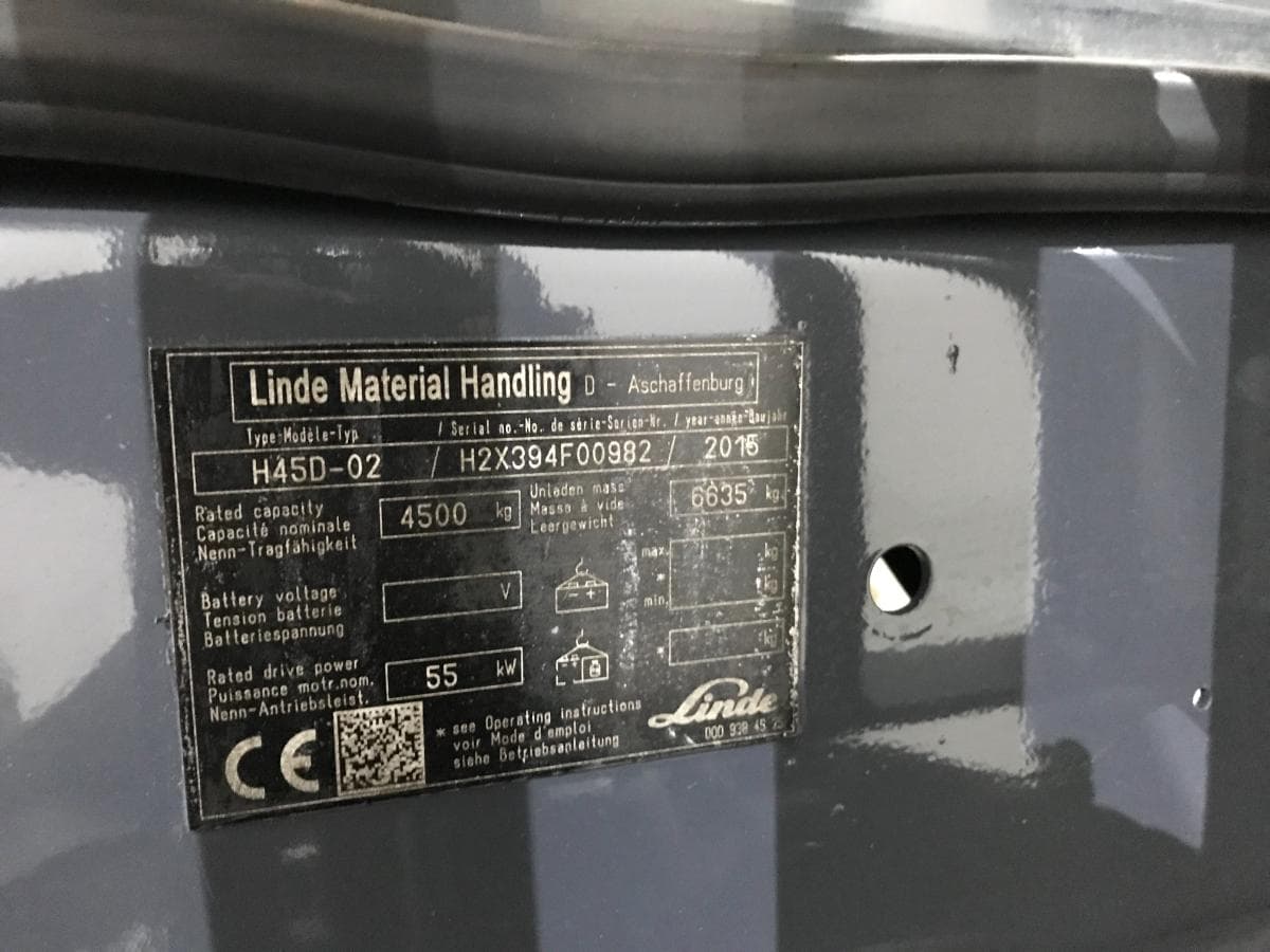 Empilhador Linde H45 4500KG · Ano 2015 · Pinça Giratória — imagem 15