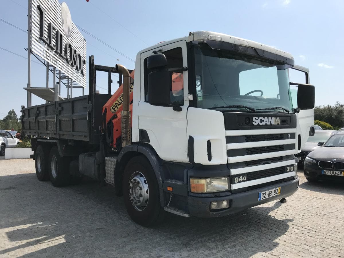 Scania Basculante com Grua Palfinger PK 15500 · Ano 1997 — imagen 1