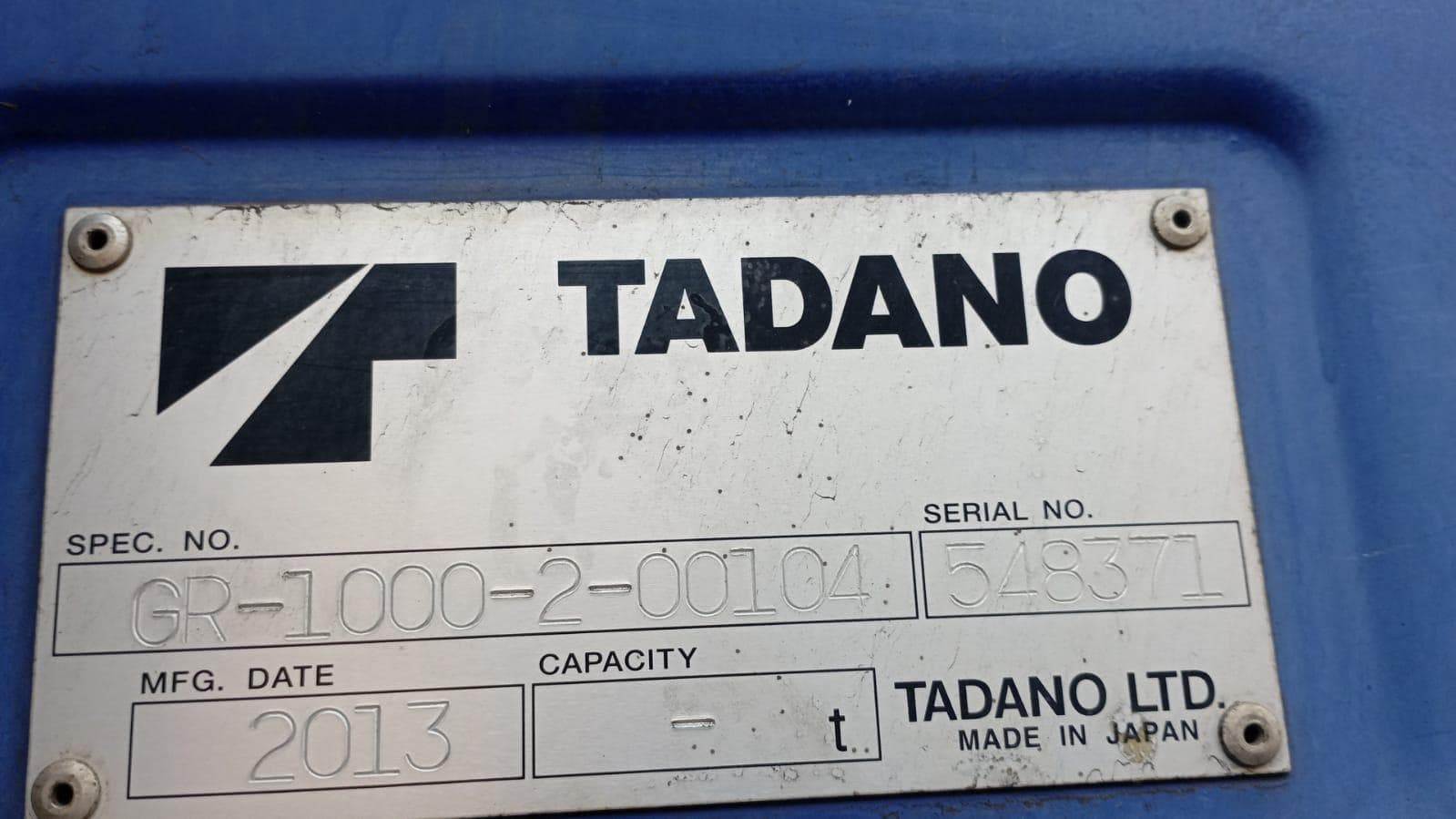 TADANO GR-1000XL · — imagem 9