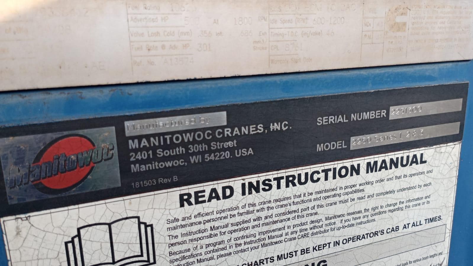 MANITOWOC 2250 SERIES 3 · — imagen 2