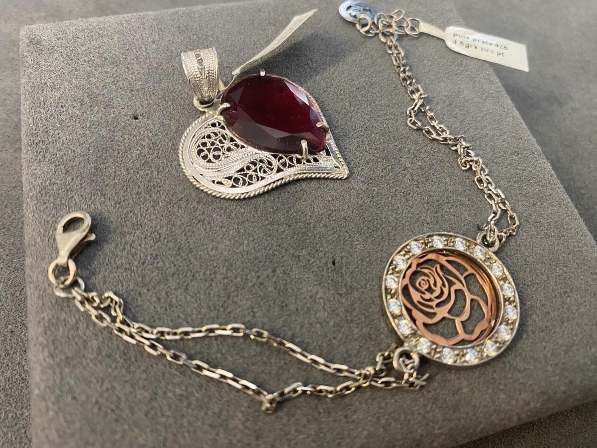 Pulseiras em prata e outros materiais + Medalha em Filigrana — imagen 4