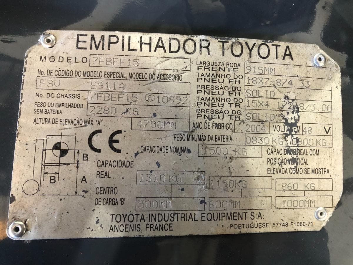 Empilhador Toyota Elétrico 1500 KG — imagem 22