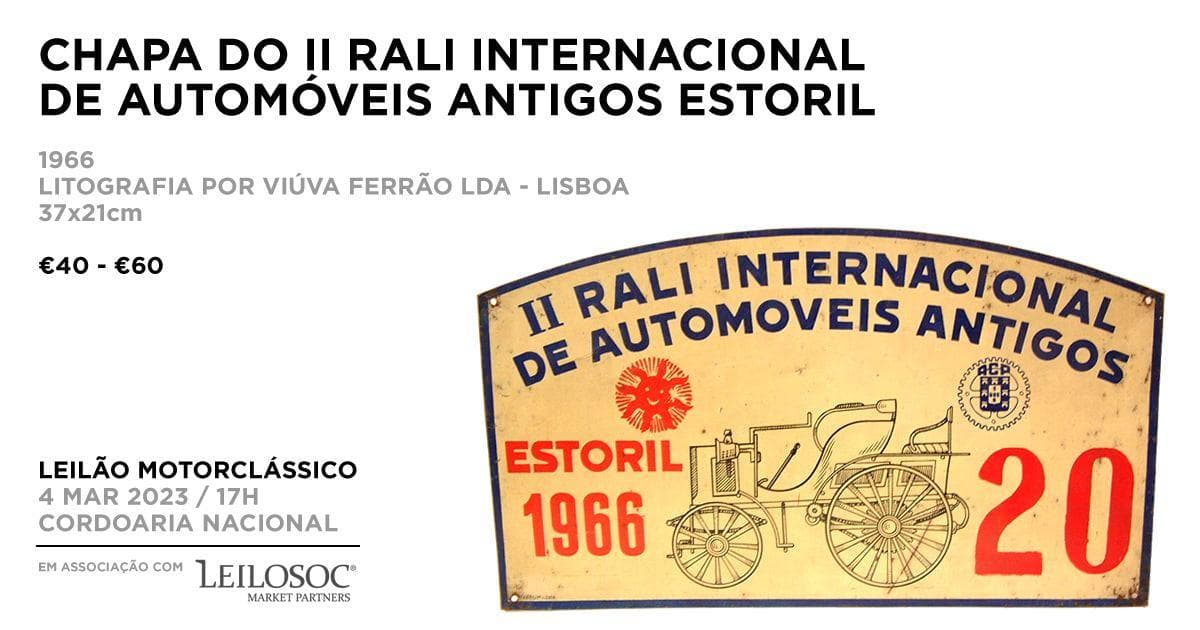 Chapa do II Rali Internacional de Automóveis Antigos Estoril — imagem 1