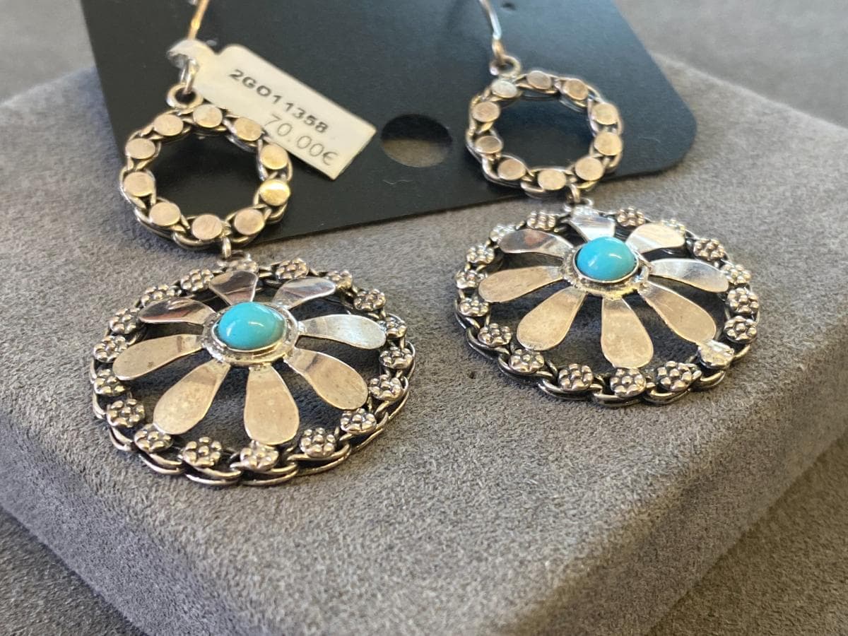 Boucles d'oreilles en argent et autres matériaux — image 3