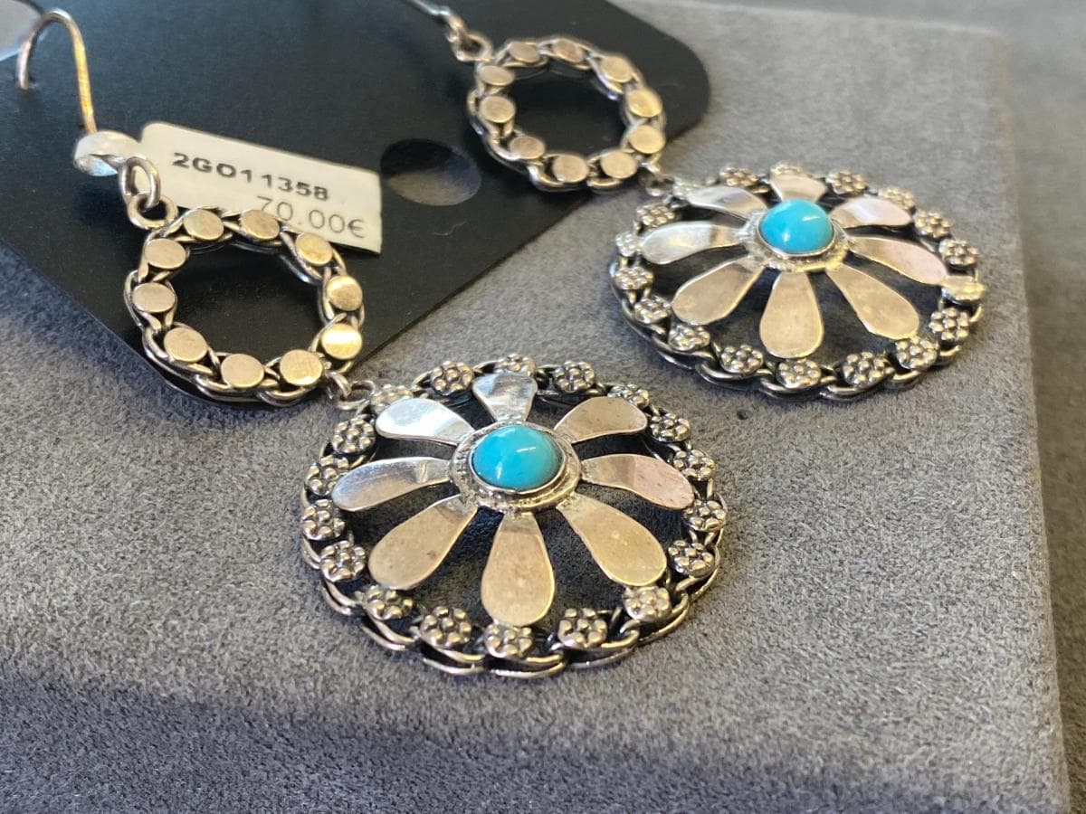 Boucles d'oreilles en argent et autres matériaux — image 2
