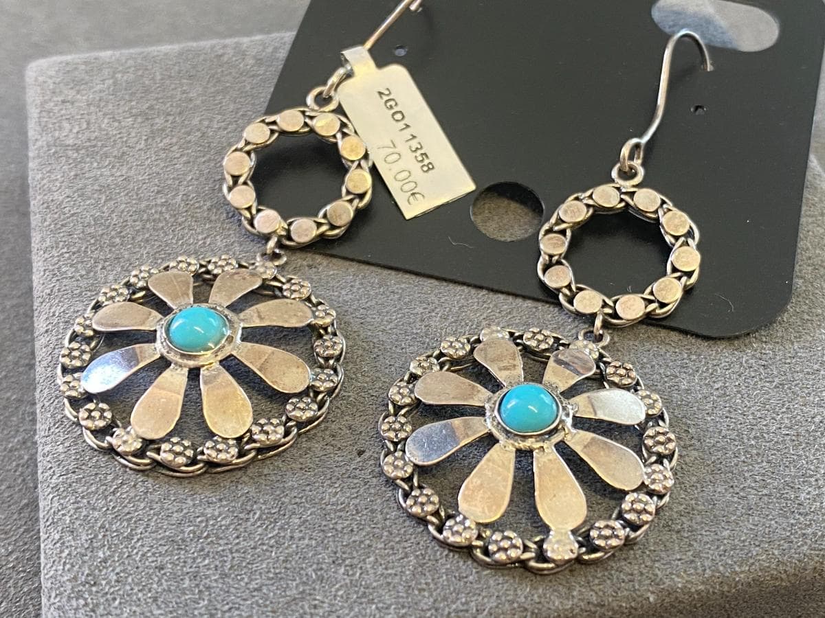 Boucles d'oreilles en argent et autres matériaux — image 4