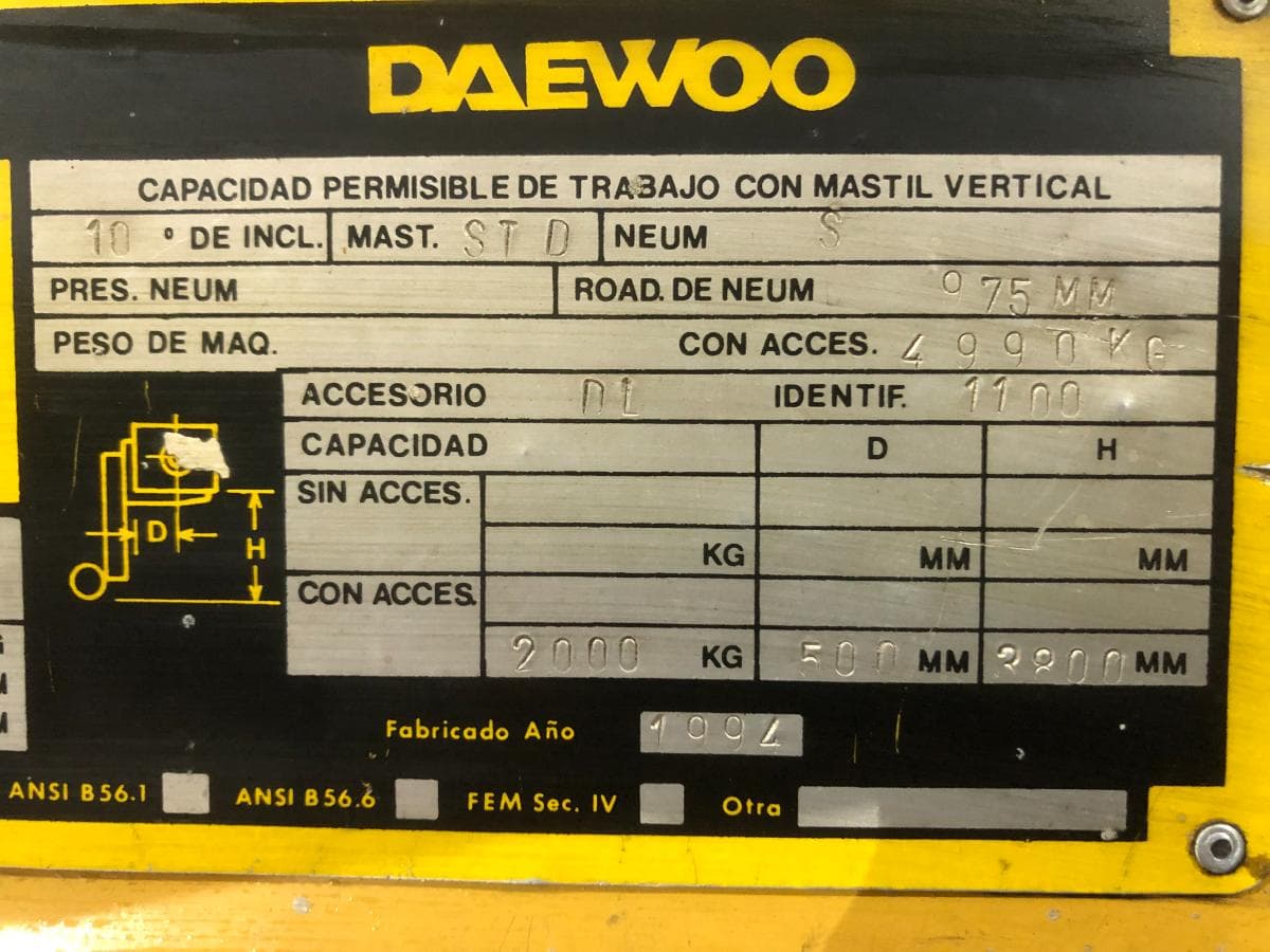 Empilhador Daewoo D20-2 — imagen 21