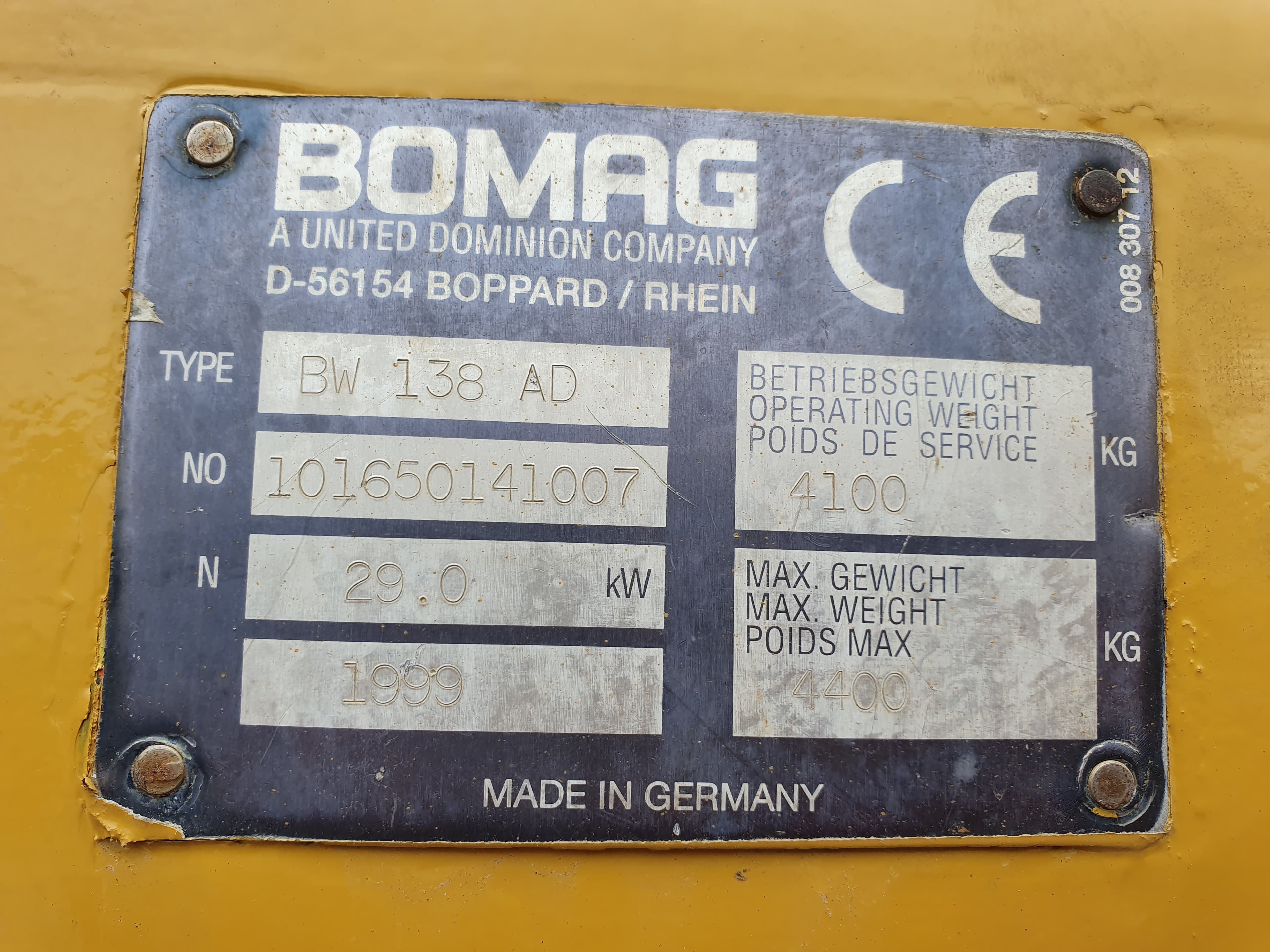Cilindro Bomag BW 138 AD · Ano 1999 — imagen 13