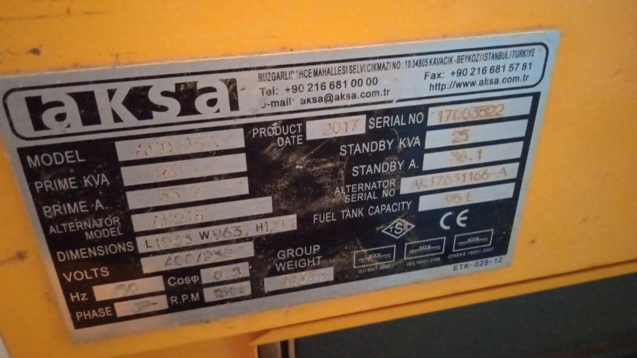 Gerador AKSA - APD25a — imagen 5