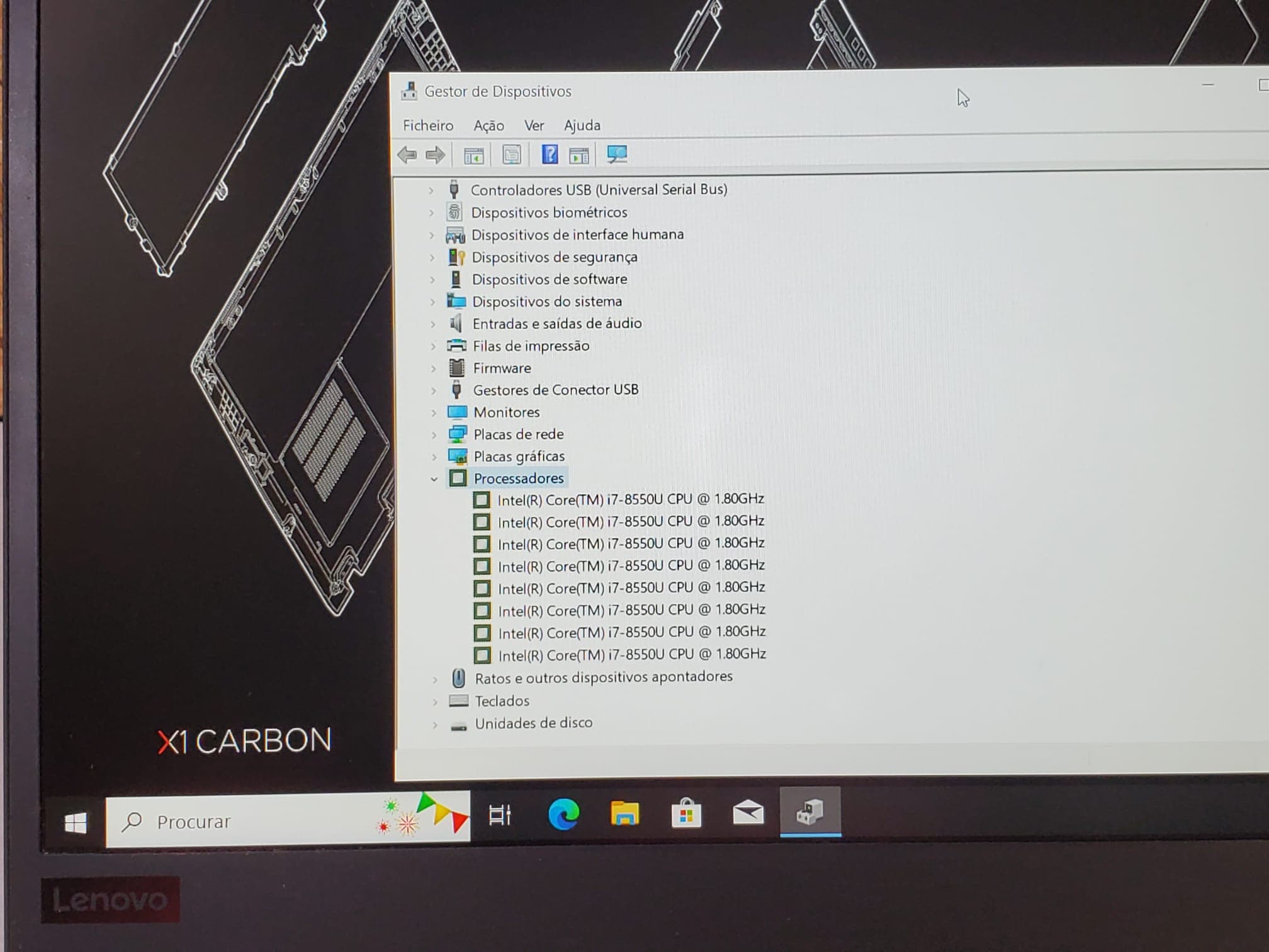 Portátil Lenovo ThinkPad X1 Carbon Sexta Geração — image 8