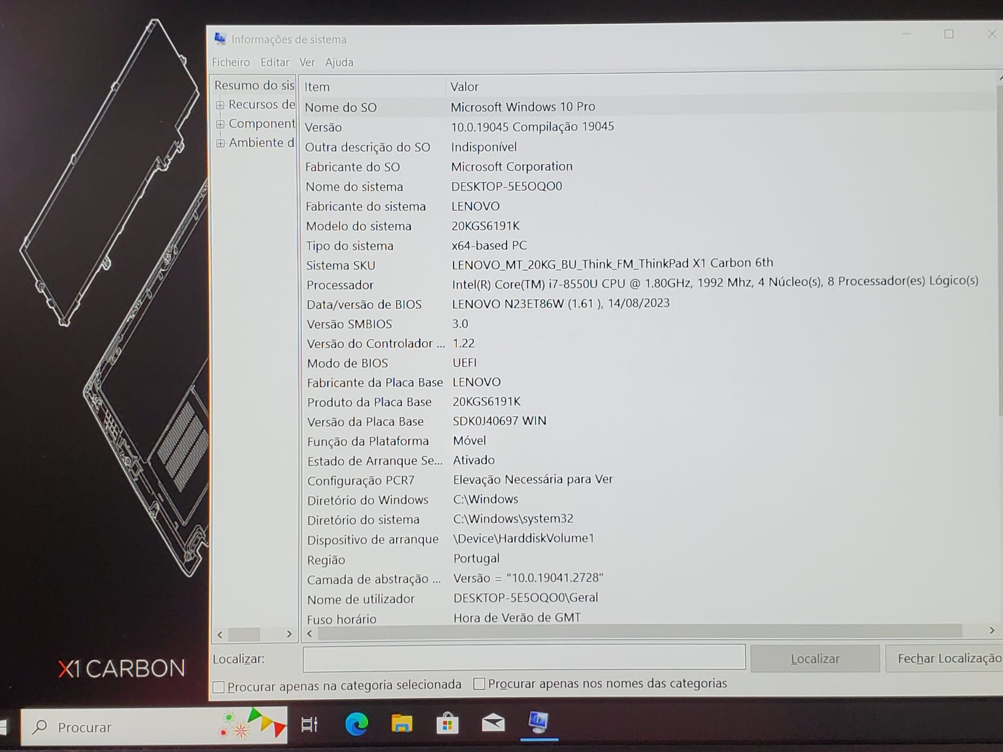 Portátil Lenovo ThinkPad X1 Carbon Sexta Geração — image 8
