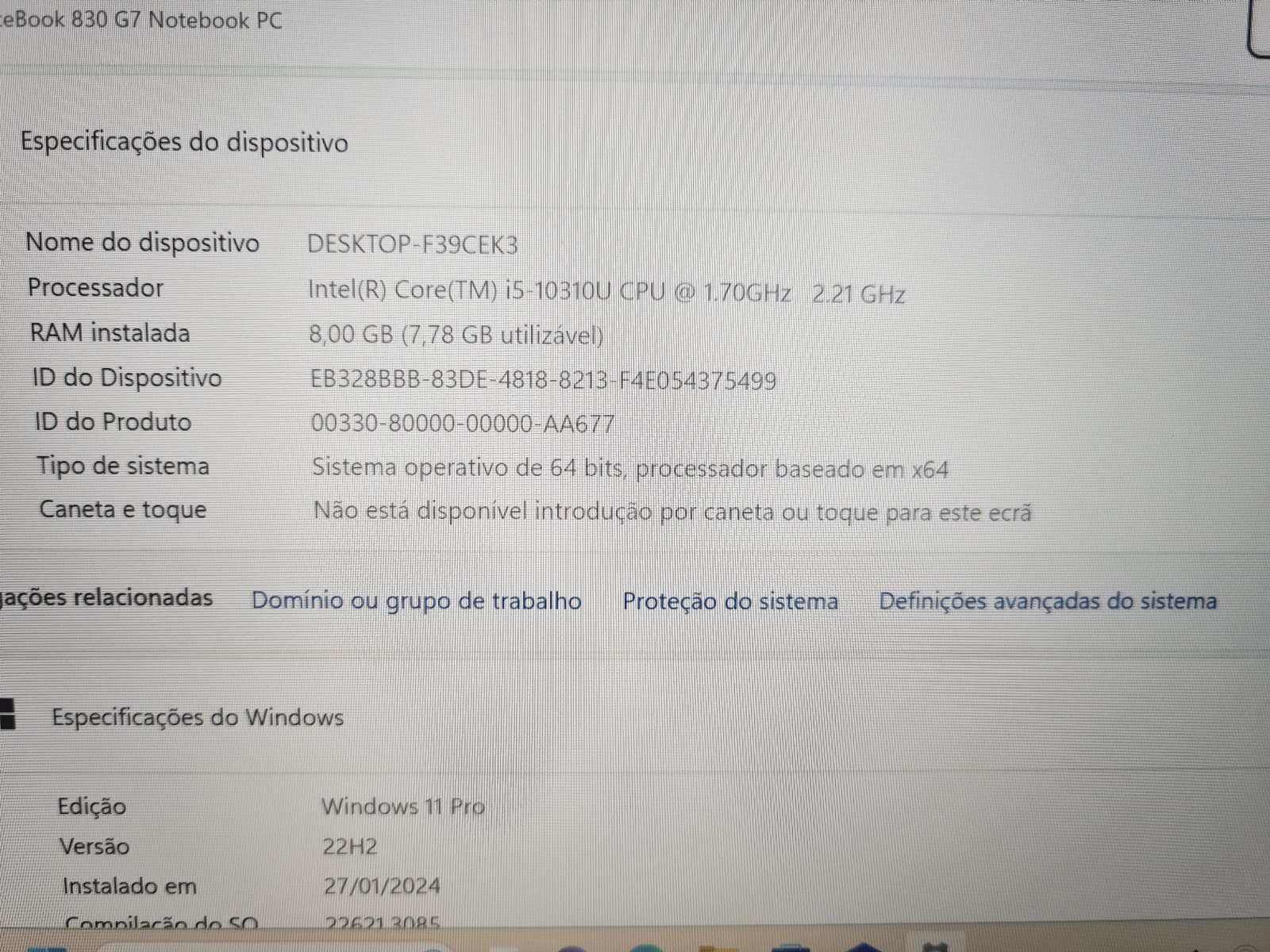 Portátil HP EliteBook 830 G7 — imagem 11