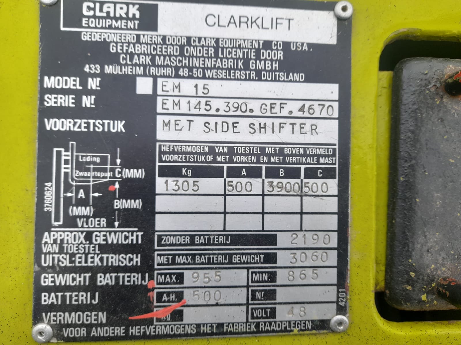 Empilhador Elétrico Clark EM 15s — imagem 9