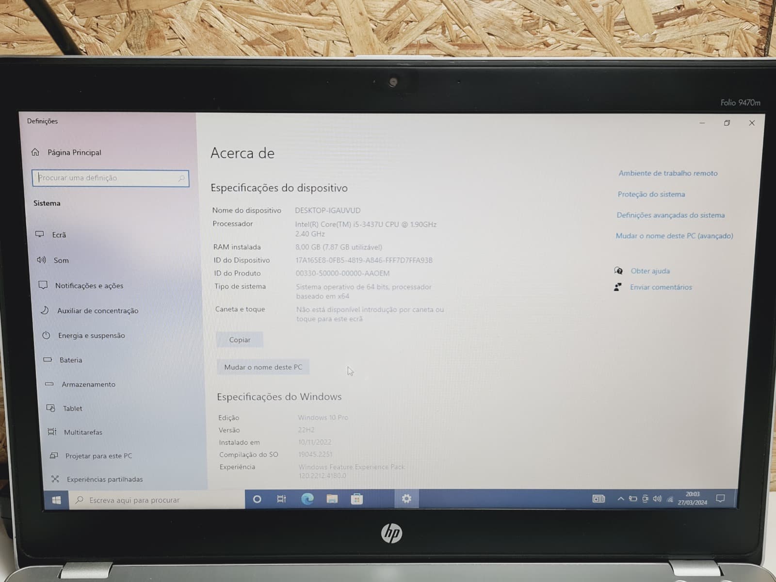 Portátil HP EliteBook 9470m — imagem 3