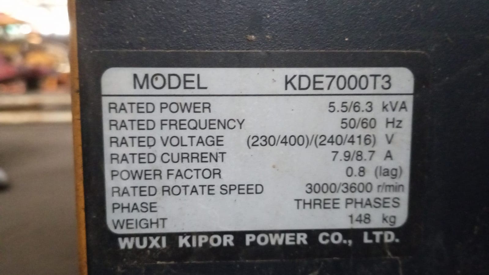 Gerador Kipor KDE 7000 T3 — imagen 2