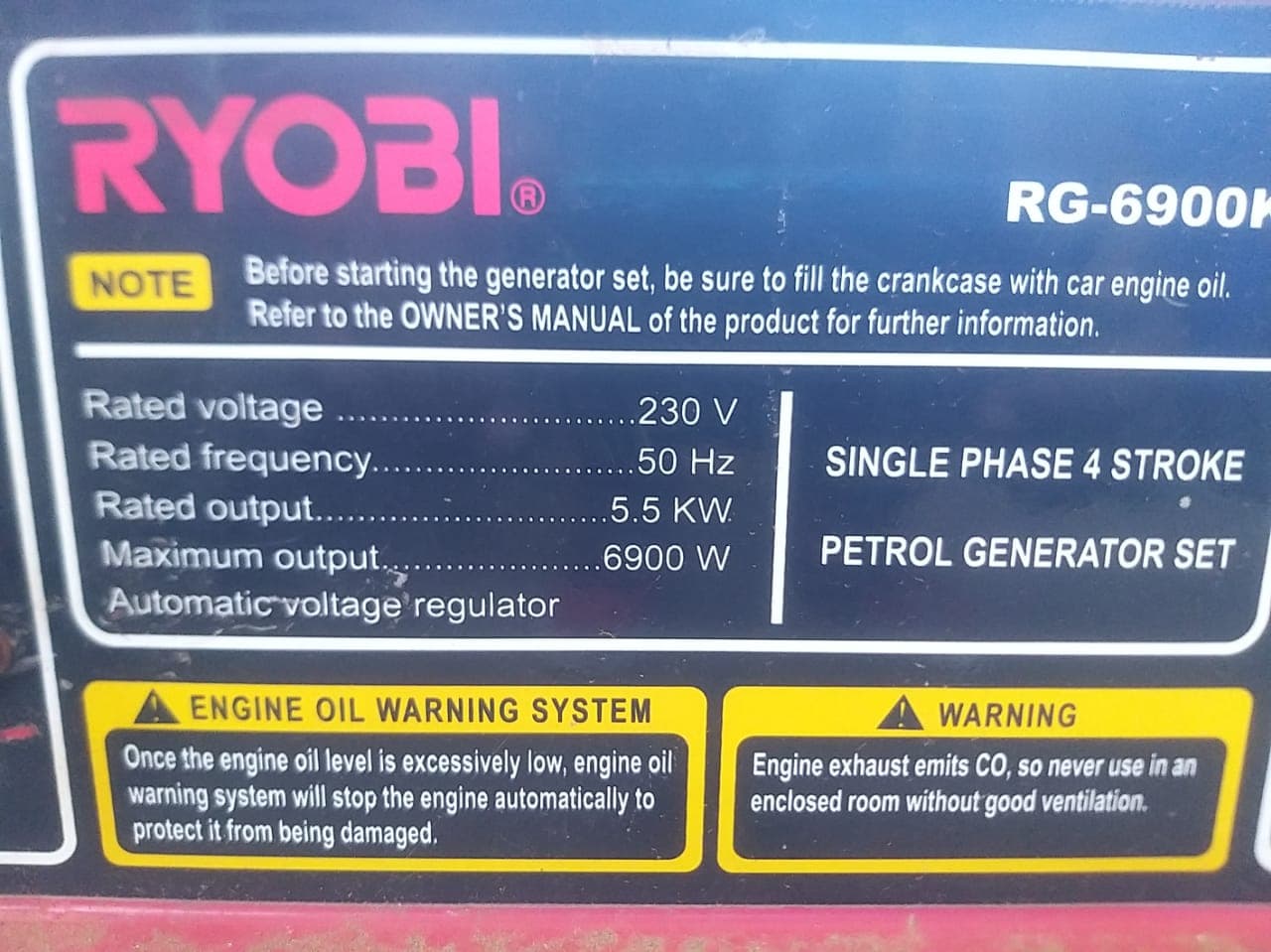 Gerador Ryobi — imagen 10