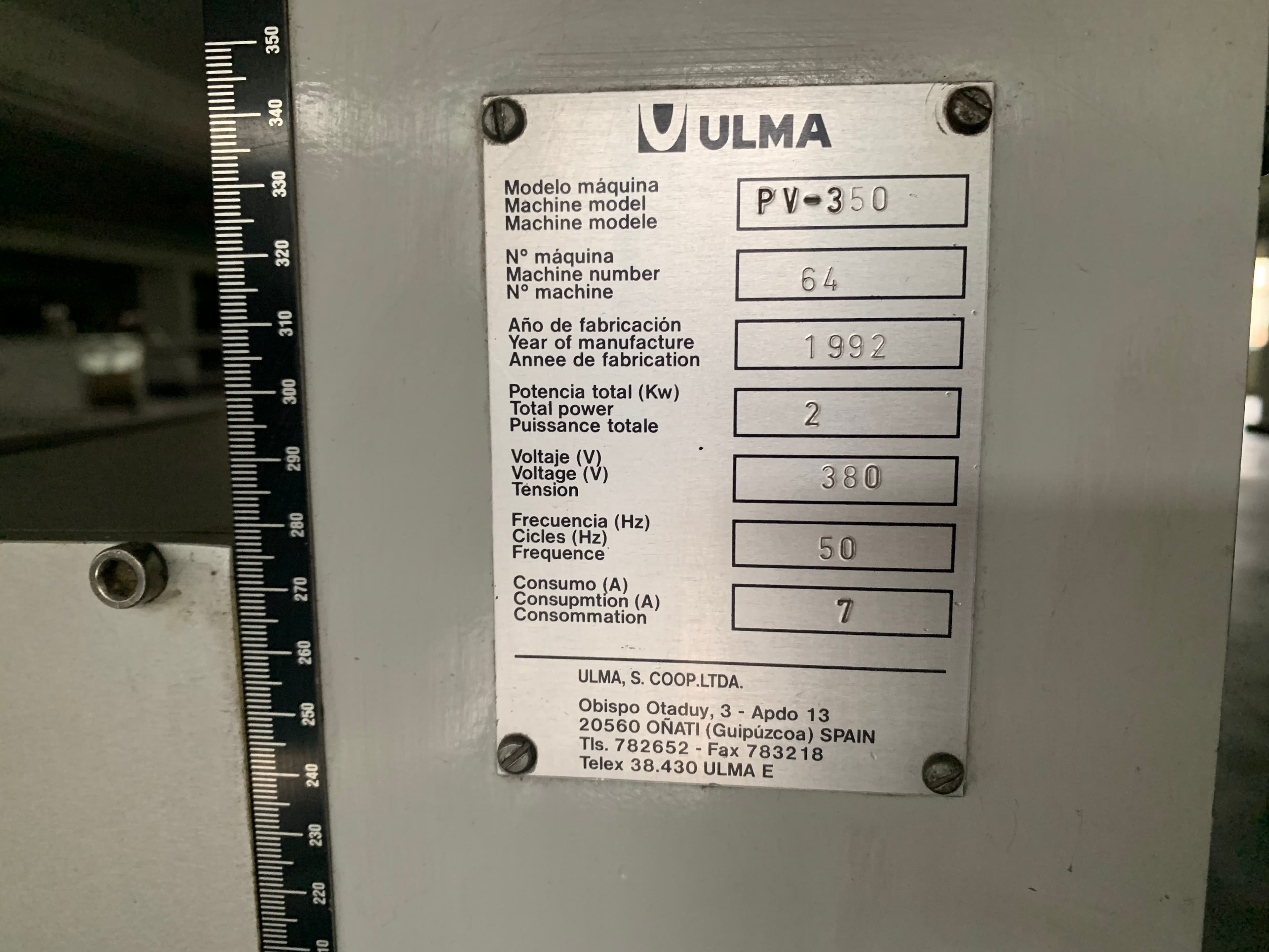 Máquina Corte e Selagem Ulma PV-350 — imagen 6