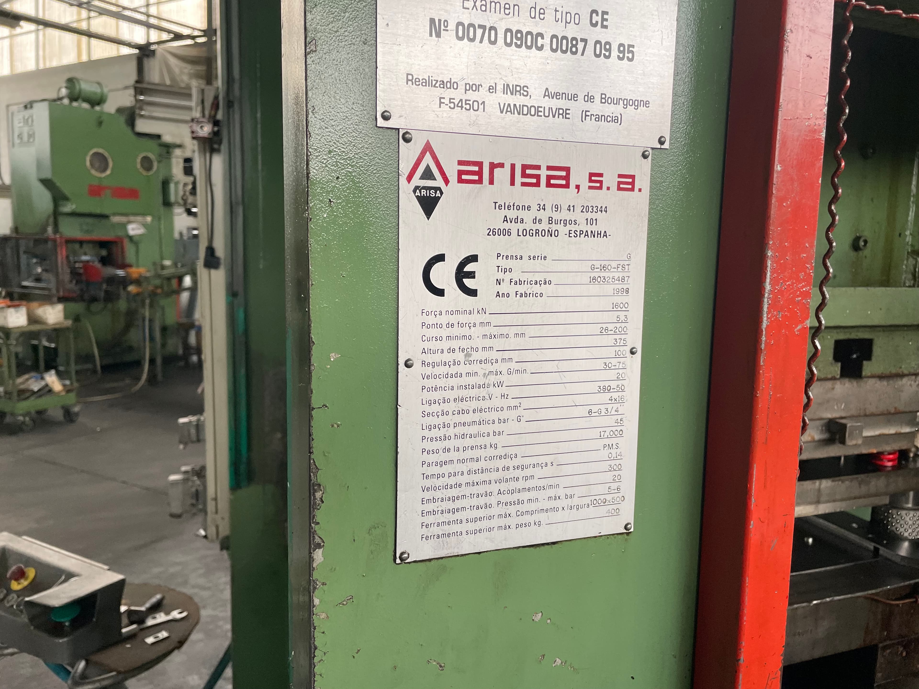 Prensa Arisa G-160 FST — imagem 8