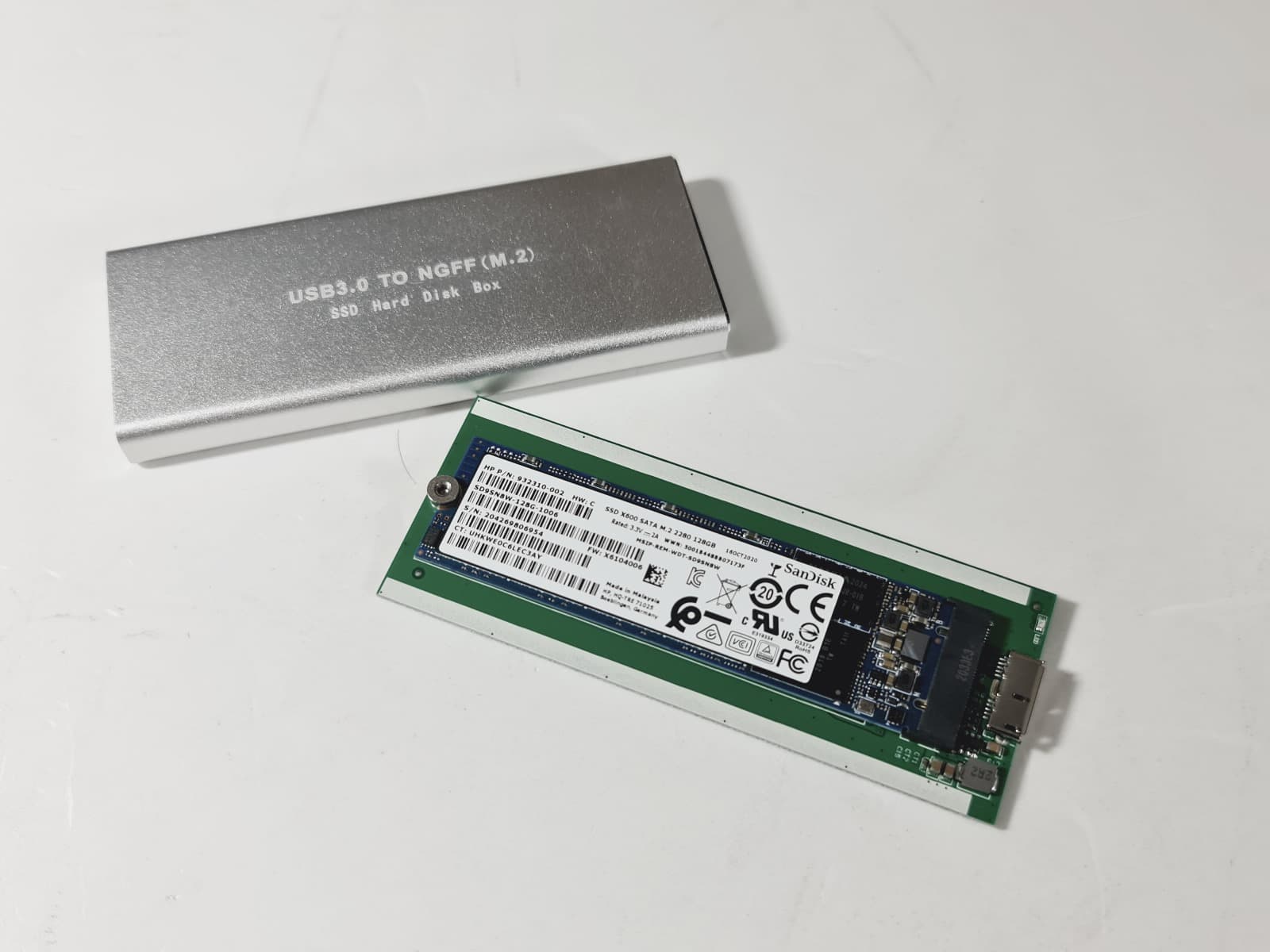 Adaptador Conversor Com Disco 128GB M.2 — imagem 4