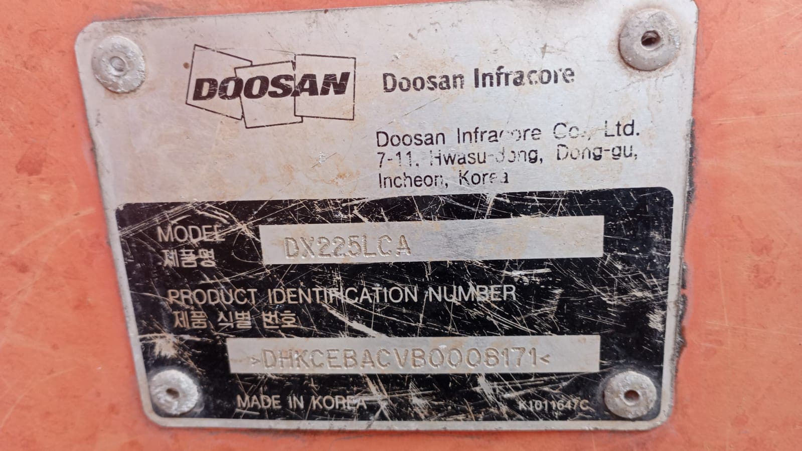 Pelle - DOOSAN/DX225LCA — image 4